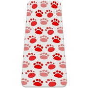 Dog Paws Animal Pattern TPE Yoga Mat for Workout & Exercise - Eco-friendly & Non-slip Fitness Mat
