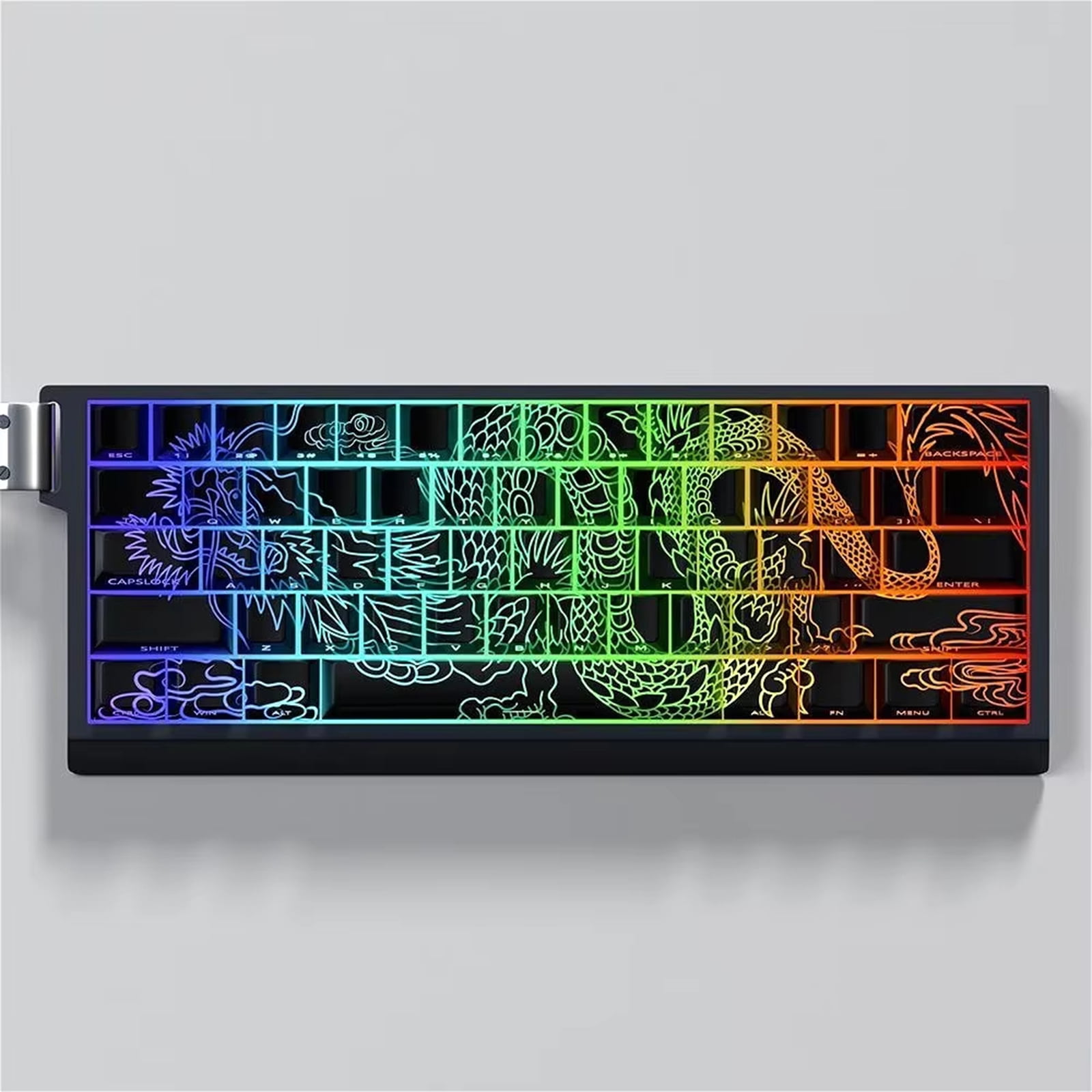 Keycaps 74Key Side Print Backlit Keycap Set Loong Dye Sublimations for 60 61 65 67 68 Keyboards