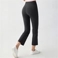 thumbnail image 4 of Mifsaly Capri Yoga Pants for Women High Waisted Cropped Flare Leggings Soft Stretchy Flattering Fit Athletic Workout Casual Work Office Capris Gray,XXXXL, 4 of 6