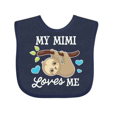 

Inktastic My Mimi Loves Me with Sloth and Hearts Gift Baby Boy or Baby Girl Bib