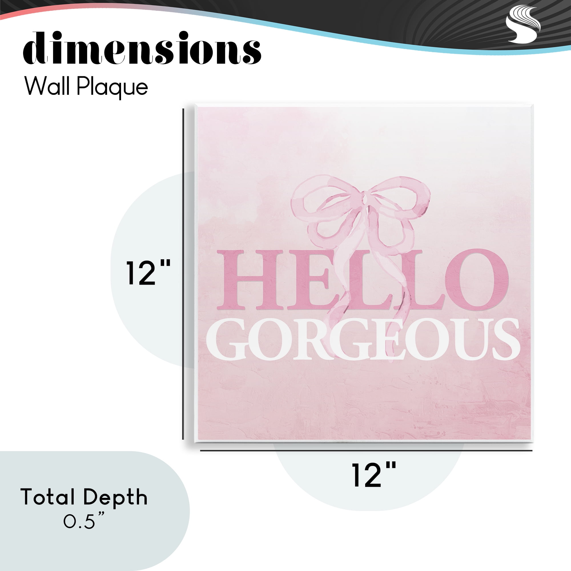 Feminine Hello Gorgeous Wall Plaque Art, design by Kim Allen