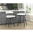 thumbnail image 5 of Lexicon Oxton Metal & Faux leather set of 2 Swivel Pub Height Chair in White, 5 of 5