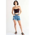 thumbnail image 2 of Ragstock Blue High Rise Cut Off Denim Shorts, 2 of 4