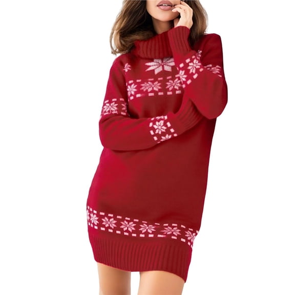 Womens Sweaters Dressy Casual Ugly Christmas Print Crew Neck Pullover Shirts Red M
