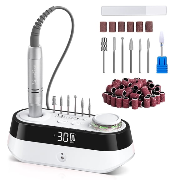 MelodySusie Cordless Desktop Nail Drill,30000RPM SC320A Electric Nail File Kit with LED Display for Acrylic & Gel Nails Removal, Salon & Home Use