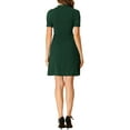 thumbnail image 3 of INSPIRE CHIC Women's Elegant Dresses Tie Neck Puff Short Sleeve Wear-to-Work Dress XS Dark Green, 3 of 7