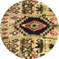 thumbnail image 1 of Ahgly Company Indoor Round Oriental Brown Modern Area Rugs, 3' Round, 1 of 4