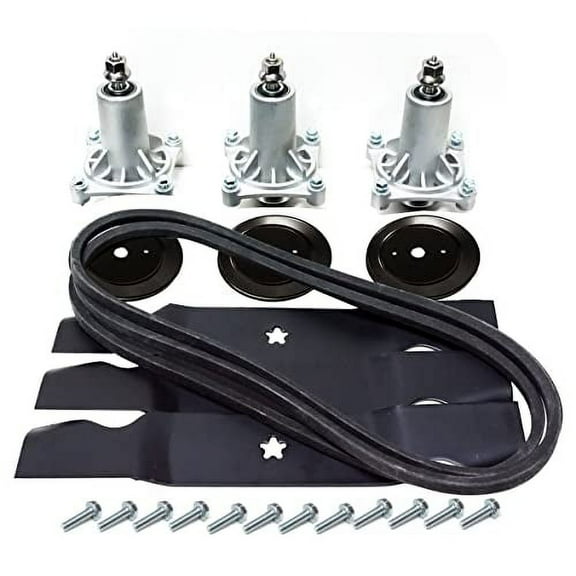 EPR 54” Lawn  Deck Rebuild Kit for Husqvarna Craftsman 3 Spindles 187292, 3 Pulleys 197473, 3 Blades 187256, 1 Belt 196103$$Tools
