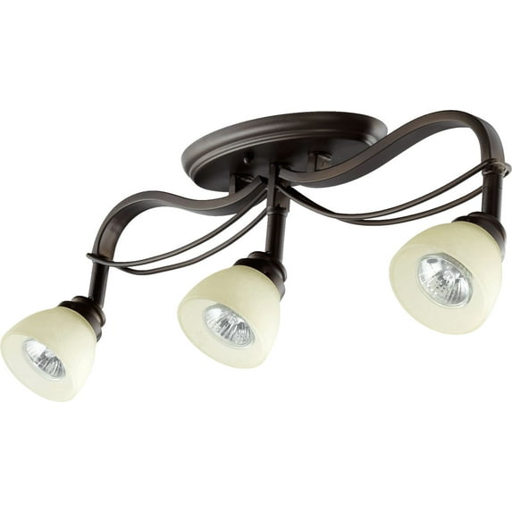 Quorum International 3831-3 Oiled Bronze Lariat 3 Light 3" Wide Semi Flush Mount Ceiling