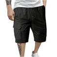 thumbnail image 2 of QATAINLAV Mens Casual Twill Cargo Shorts 2025 Summer Drawstring Waist Work Shorts Basic Solid Color Relaxed Fit Short Pants with Multi Pockets Black XL, 2 of 7