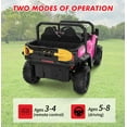 thumbnail image 3 of BeesClover 24V Electric Ride on Dump Truck for Kids, 2-Seater 4WD Remote Control Car with Electric Dump Bed & Shovel, LED Lights, Music Player, Max Speed 5Mph, 3 of 8