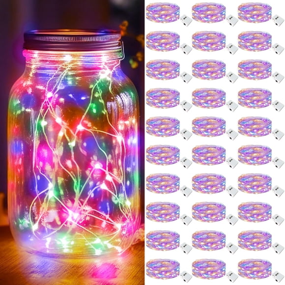 Fairy Lights Kolpop, paquete de 30 unidades, funciona con pilas y es impermeable