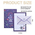 thumbnail image 2 of Lined Stationery Paper and Envelopes Set, for Cards, Birthday, Weddings, Graduations, 30 envelopes and 60 paper, 2 of 5