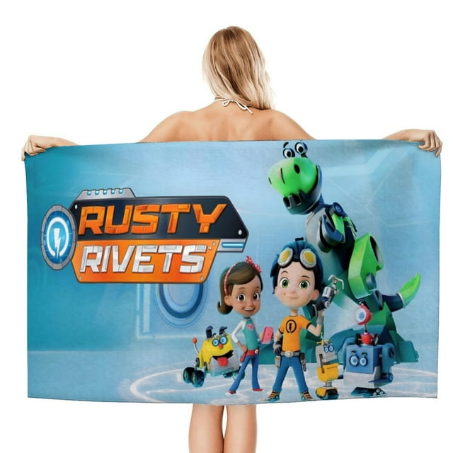 Rusty Rivets Toalla de playa de secado rápido con diseño temático, regalo para mujeres y niñas, ideal para cumpleaños, fans, amantes de la música, uso en la playa o al aire libre, 78 × 180 cm