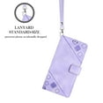 thumbnail image 6 of Feishell for Apple iPhone 11 6.1 inch Wallet Case with Wrist Strap,Flip Cover with Embossed Pattern PU Leather Kickstand Credit Card Slots Magnetic Clasp Folio Purse Phone Case,Purple, 6 of 7