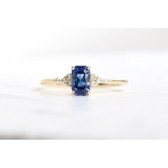 Natural Blue Sapphire 925 Sterling Silver Ring,Engagemant Ring, Birthstone Rings for Women, Gift For Her