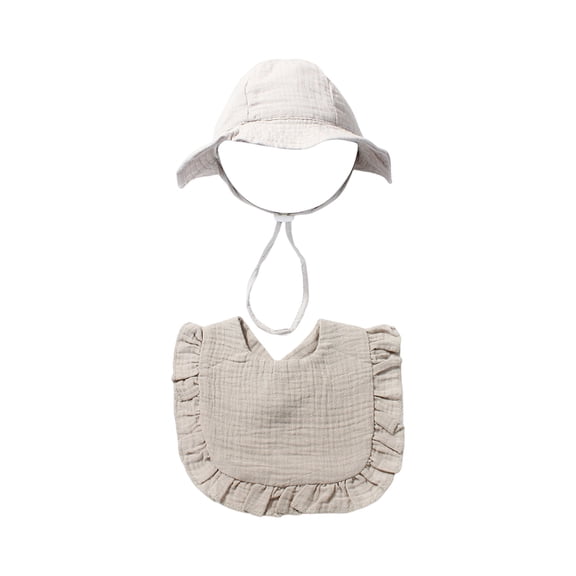 YOUYEDIAN Baby Bibs with Hats for Drooling and Teething Newborn Drool Bibs Infant Cute Bibs for Baby Boy Girl (Gray, One Size)