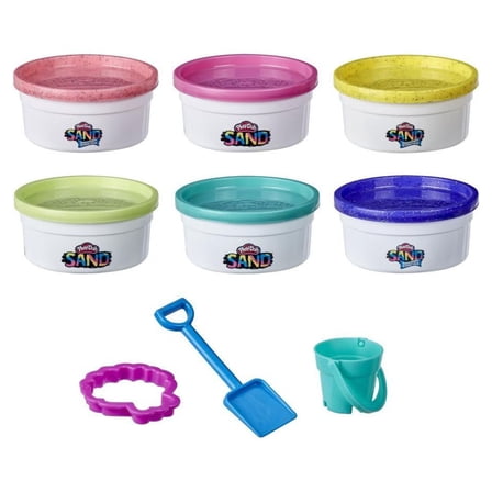 Play-Doh Sand Variety 6-Pack of Play-Doh Sand and Shimmer Stretch Compounds, 4-Ounce Cans, Non-Toxic
