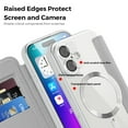 thumbnail image 6 of ShellTech for iPhone 16 Pro Max TPU Clear Back Flip Wallet Case with RFID Blocking Card Slots & Camera Lens Protector, Compatible with MagSafe, PU Leather Magnetic Slim Shockproo Cover,Grey, 6 of 9