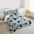 thumbnail image 3 of Homewish Cute Cartoon Penguin Full Size Comforter Sets,Antarctic Wild Animal Bedding Comforter Set,Blue White Black Bedding Sets For Boys Hgirls,Breathable Home Decor Reversible,3pcs, 3 of 8