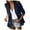 Blue, variant on IROINNID Women's Blazer Jacket Long Sleeve Solid Color Peak Lapel Outwear, Comfy Turn-Down Collar Pockets Leather Jacket