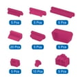 thumbnail image 2 of Unique Bargains 65 Pcs Capuchon de Conduit de Port d'Ordinateur Portable 13 Types de Prises Capuchon pour Portable Ordinateur Portable PC Ordinateur, USB/VGA/Prises Audio/SD, Rouge Rose, 2 of 7