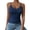 Blue, variant on QASIEATN Women's Solid Color V Neck Tank Tops with Built in Bra Casual Camisole Summer Clothing Vest for Women