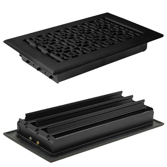 Achtek Air Supply Vent 6"x 10" Duct Opening (Overall 7-1/2"x 11-3/4") Solid Cast Aluminum Register Cover | Powder Coated