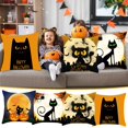thumbnail image 1 of Fiudx Ofertas Relámpago Funda De Almohada Con Estampado De Halloween, Funda De Cojín De Lino Para Sofá, Funda De Cojín Decorativa Para El Hogar, Funda De Almohada Familiar, 1 of 4