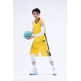 thumbnail image 3 of Men's Basketball Jerseys and Shorts Team Uniforms with Pockets Tracksuit Uniforms yellow—7XL, 3 of 5