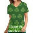 thumbnail image 1 of Femmes Tops Femmes Été Tops 2023 Mode Femmes St. Patrick'S Day Impression Manches Courtes V Cou Tops Soins Infirmiers Travaillant Uniforme Vert XXL, 1 of 5