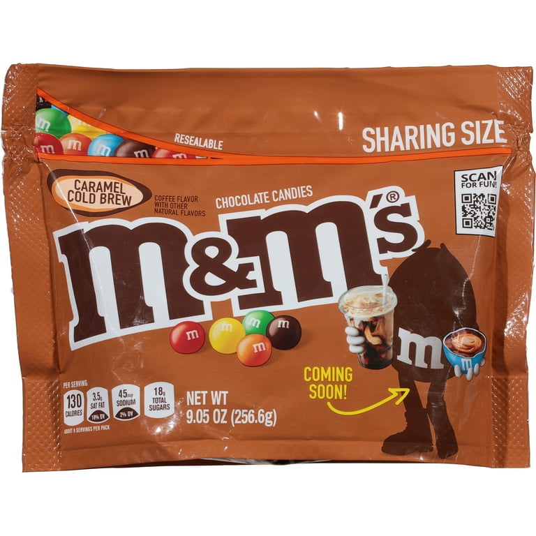M&M's Caramel Cold Brew Milk Chocolate Candy, Share Size - 2.83 Oz
