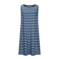 thumbnail image 5 of NXMZXB Summer Dresses for Women 2025 Loose Fit Casual Striped Sundresses Beach Cover Ups Sleeveless Crewneck Tshirt Swing Dress with Pockets Navy M, 5 of 7