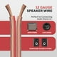 thumbnail image 2 of Cable de altavoz Pyle, calibre 12, 50 pies, cable de cobre en bobina para conectar audio estéreo a u, 2 of 7