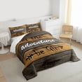 thumbnail image 3 of Homewish Happy Camping 3-Piece Full Size Comforter Sets for Boys Girls,Retro Rustic Cabin Bedding Comforter Set,Adventure Theme Lightweight Bedding Sets,Microfiber Bedroom Decor,Reversible, 3 of 8