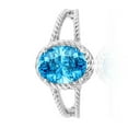 thumbnail image 2 of AoneJewelry 1.25 Carat Blue Topaz Oval Shape Ring In 10K Solid Rose, White & Yellow Gold, 2 of 5