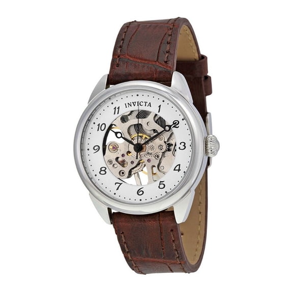 Invicta Women's Specialty 17198 Silver Leather Automatic Fashion Watch
