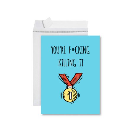 Koyal Wholesale Funny Congratulations Jumbo Card With Envelope, You're F*cking Killing It, Graduation, New Job, 1-Pack