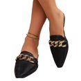 thumbnail image 7 of KEVCHE Loafer Mules for Women ,Rhinestone Slip On Mule Flats, Pointed Toe Casual Dressy Shoes , Lightweight Comfortable Office Walking Loafers, 7 of 7