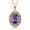 Amethyst, February, variant on 18K Yellow Gold Plated Silver Red Created Ruby Pendant Necklace for Women (3.84 Cttw, Oval 14X10MM, Gemstone July Birthstone, with 18 inch Silver Chain)