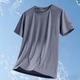 thumbnail image 6 of SAWOBUUN Men's Quick Dry Ice Silk Cooling Short Sleeve T-Shirt Loose Athletic Top for Summer Breathable Outdoor Sports Tee, 6 of 8