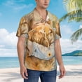 thumbnail image 3 of Balery Girl Hugging Dog Flowers Camisas hawaianas de manga corta para hombre, camisas playeras de corte holgado, camisas de vacaciones con botones,3X-Large, 3 of 7