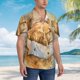 thumbnail image 3 of Balery Girl Hugging Dog Flowers Camisas hawaianas de manga corta para hombre, camisas playeras de corte holgado, camisas de vacaciones con botones,Medium, 3 of 7