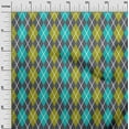 thumbnail image 2 of oneOone Georgette Viscose Lime Green Fabric Argyle Check Craft Projects Decor Fabric Printed By The Yard 42 Inches Wide, 2 of 4