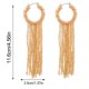 thumbnail image 2 of Pendientes de borla, Pendientes geométricos para mujer, Pendientes de borla largos trenzados bohemios, Pendientes redondos Joyería bohemia, 2 of 5