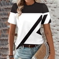 thumbnail image 1 of Hauts Imprimés Mode pour Femmes Manches Courtes Chemisier Col Rond T-Shirt Hauts, 1 of 4