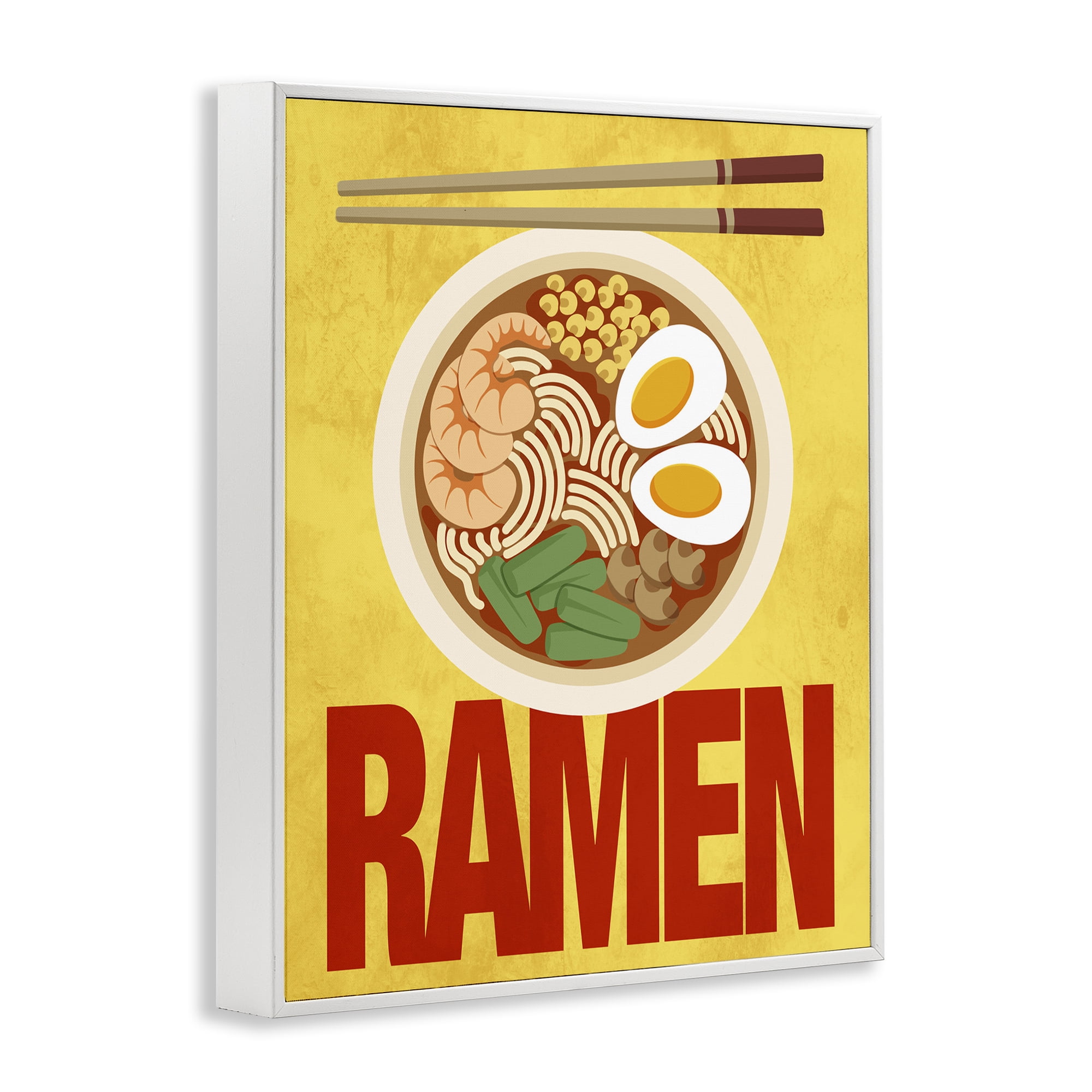 Stupell Industries Bright Ramen & Chopsticks White Framed Giclee Art, design by Marcus Prime