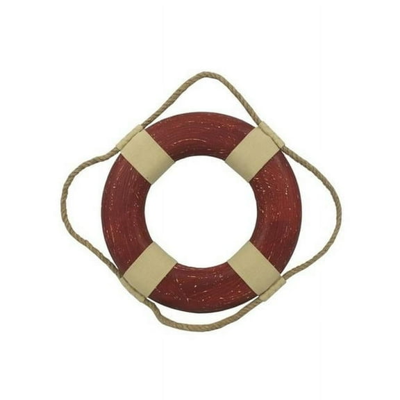 Handcrafted Decor Lifering-10-202 Vintage Red Decorative Lifering- 10 in.