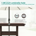 thumbnail image 4 of DYCANPO 35'' Outdoor Dining Table with Umbrella Hole, HDPS Square Patio Table, Dark Brown, 4 of 7