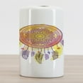 thumbnail image 2 of Eastern Ceramic Toothbrush Holder, Watercolor Abstract Mandala Design Bohemian Dreamcatcher Print, Decorative Versatile Countertop for Bathroom, 4.5" X 2.7", Multicolor, 2 of 4